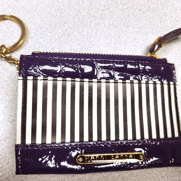 Henri Bendel NY - Card Case - Key Chain - Purple Patent - EUC - Picture 1 of 7